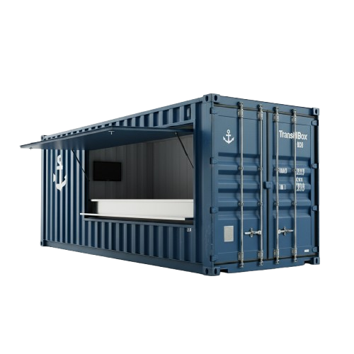 Zeecontainer uit het TransitBox-assortiment; informeer naar Horecacontainer met uitgifteluik