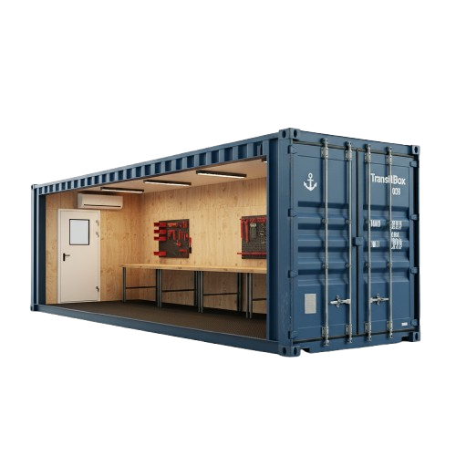 Zeecontainer uit het TransitBox-assortiment; informeer naar Werkplaatscontainer